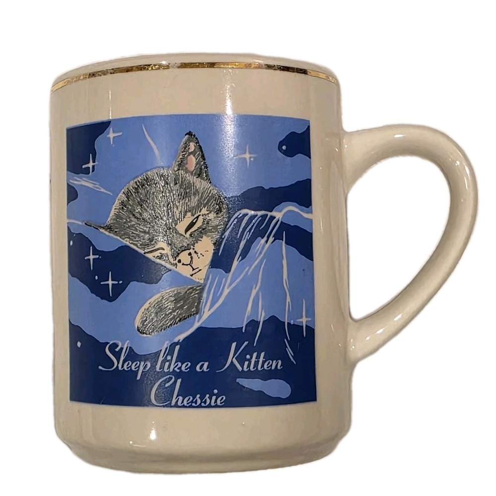 Vintage Chessie System "Sleep Like a Kitten" Coffee Cup Mug Railroad